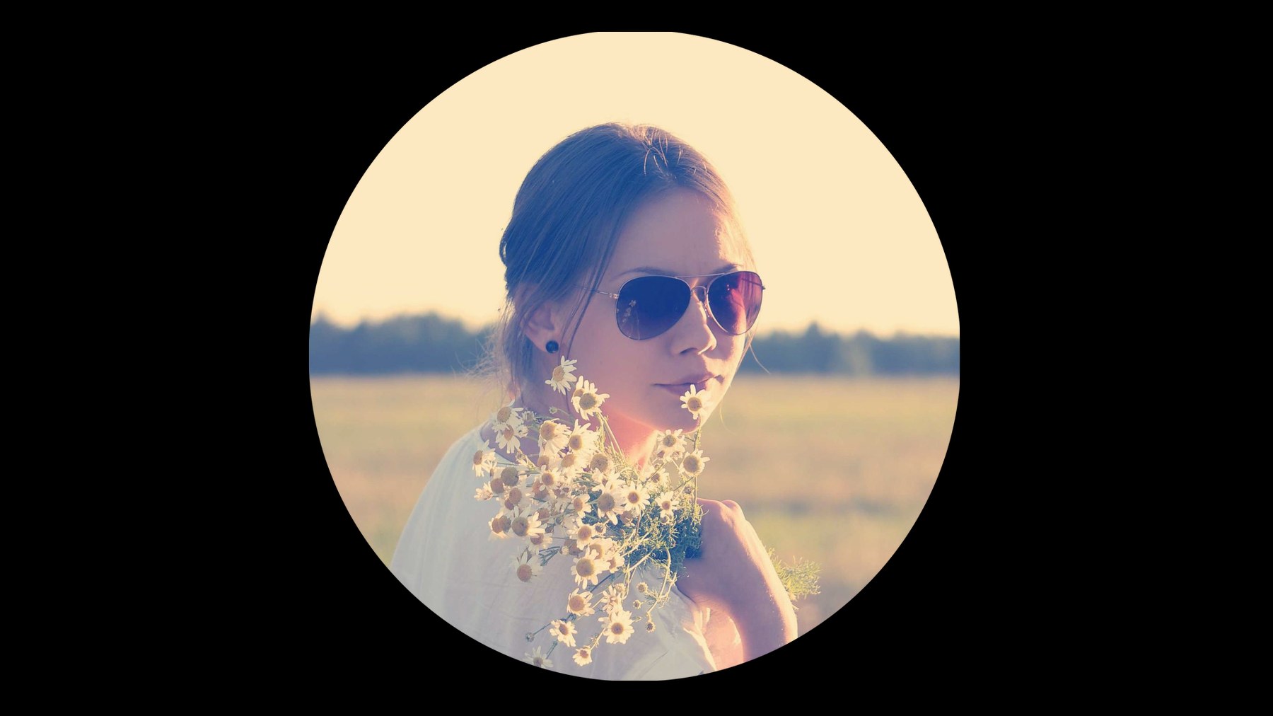 Square photo in a vintage film frame