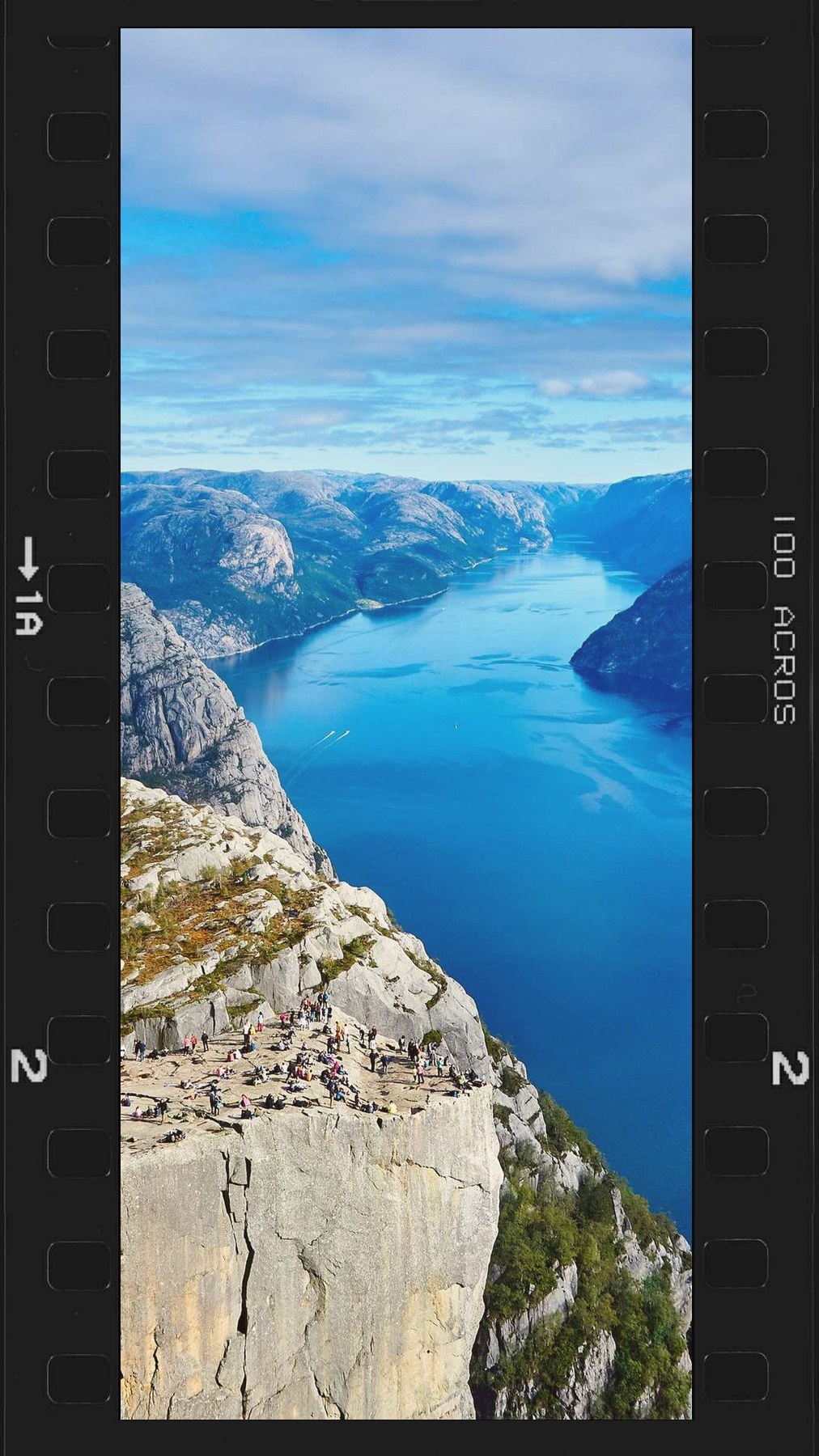 Portrait in a vertical 35mm film strip